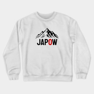 JAPOW Japan Powder Snow Snowboard Sticker - Black Crewneck Sweatshirt